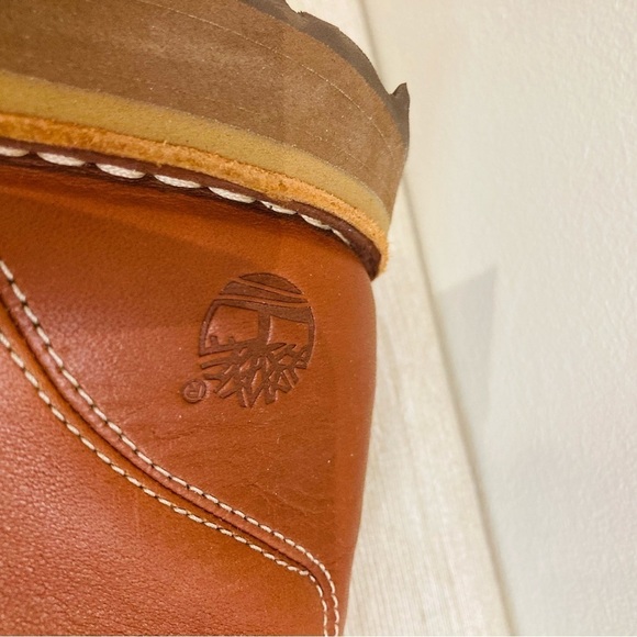 TIMBERLAND Sz 9 Leather Lace Up Square Toe Lug Rubber Sole Chukka Desert Boots - Picture 5 of 11